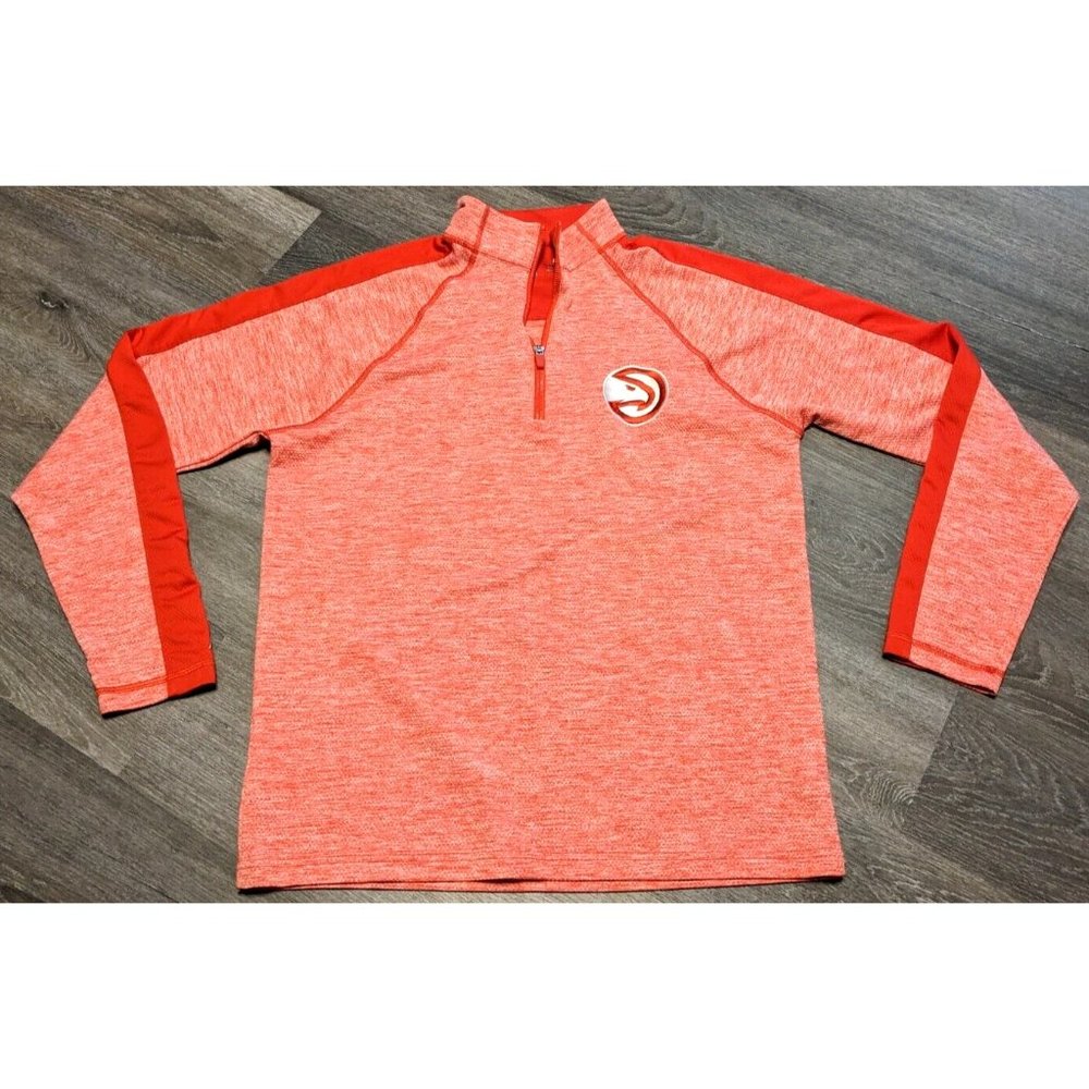Antigua NBA Atlanta Hawks Pullover 1/4 Zip Jacket Mens Size Medium Red NWOT